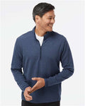 Adidas A554 Men's 3-Stripes Quarter-Zip Sweater Pullover - Collegiate Navy Melange - model front