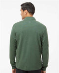 Adidas A554 Men's 3-Stripes Quarter-Zip Sweater Pullover - Green Oxide Melange - model back
