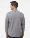Adidas A554 Men's 3-Stripes Quarter-Zip Sweater Pullover - Grey Three Melange - model back
