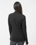 Adidas A555 Women's 3-Stripes Quarter-Zip Sweater Pullover - Black Melange - model back