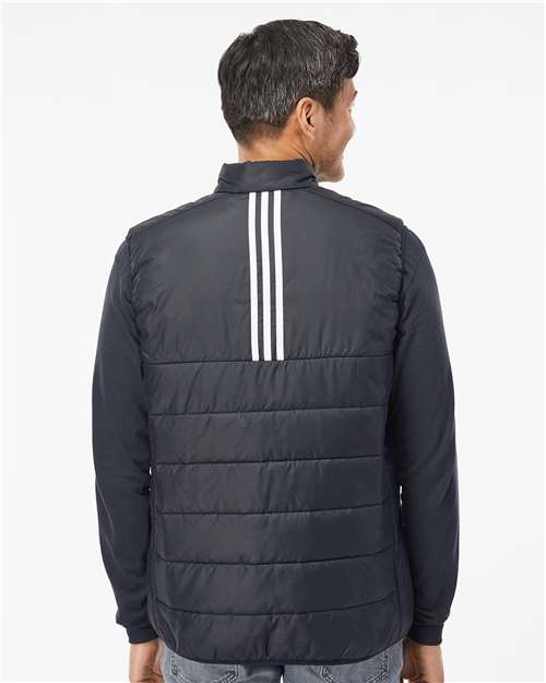 Adidas A572 Men's Puffer Full-Zip Vest - Black - model back