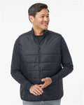 Adidas A572 Men's Puffer Full-Zip Vest - Black - model front