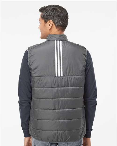 Adidas A572 Men's Puffer Full-Zip Vest - Grey Five - model back