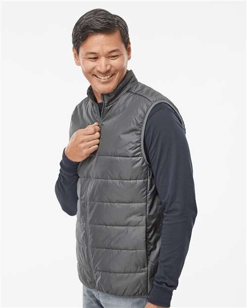 Adidas A572 Men's Puffer Full-Zip Vest - Grey Five - model side