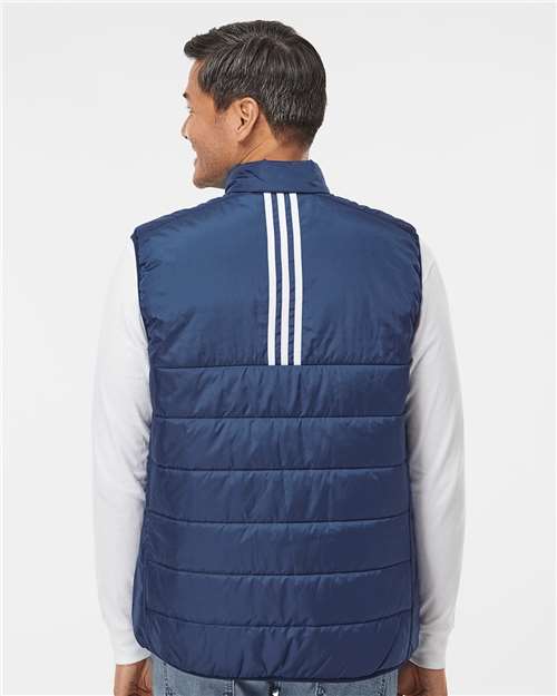 Adidas A572 Men's Puffer Full-Zip Vest - Team Navy Blue - model back