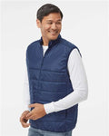 Adidas A572 Men's Puffer Full-Zip Vest - Team Navy Blue - model side
