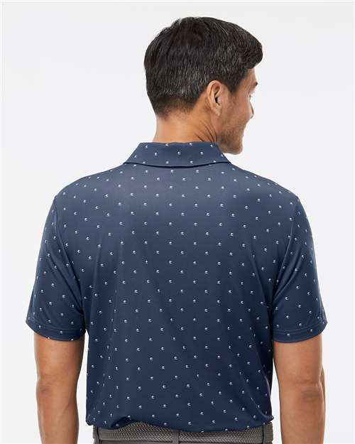 Adidas A574 Men's Ultimate365 Pine Tree Polo - Collegiate Navy/ White - model back