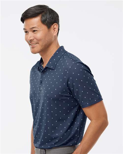 Adidas A574 Men's Ultimate365 Pine Tree Polo - Collegiate Navy/ White - model side