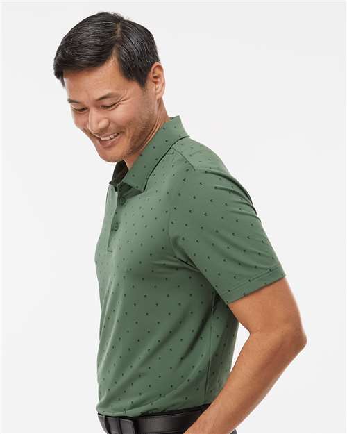 Adidas A574 Men's Ultimate365 Pine Tree Polo - Green Oxide/ Black - model side