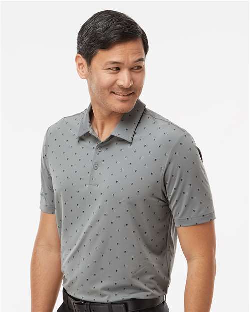 Adidas A574 Men's Ultimate365 Pine Tree Polo - Grey Three/ Black - model side
