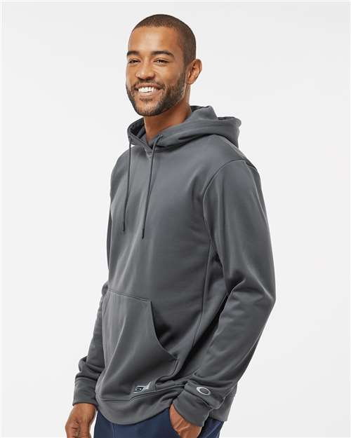 Oakley FOA402994 Men's Team Issue Hydrolix Hooded Sweatshirt - Forged Iron - model side
