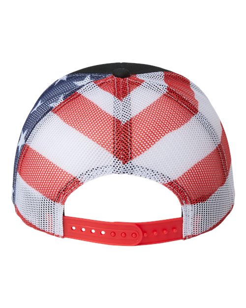 Kati S700M Printed Mesh Trucker Cap - Black/ USA Flag - back
