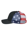 Kati S700M Printed Mesh Trucker Cap - Black/ USA Flag - side