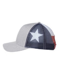 Kati S700M Printed Mesh Trucker Cap - Heather Grey/ Texas Flag - side