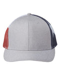 Kati S700M Printed Mesh Trucker Cap - Heather Grey/ Texas Flag - front