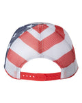 Kati S700M Printed Mesh Trucker Cap - Heather Grey/ USA Flag - back