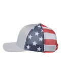 Kati S700M Printed Mesh Trucker Cap - Heather Grey/ USA Flag - side