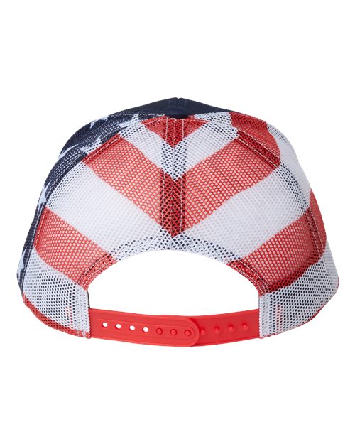 Kati S700M Printed Mesh Trucker Cap - Navy/ USA Flag - back