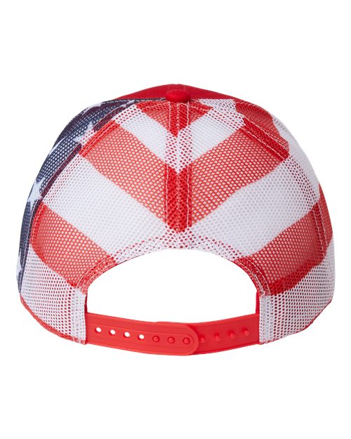 Kati S700M Printed Mesh Trucker Cap - Red/ USA Flag - back