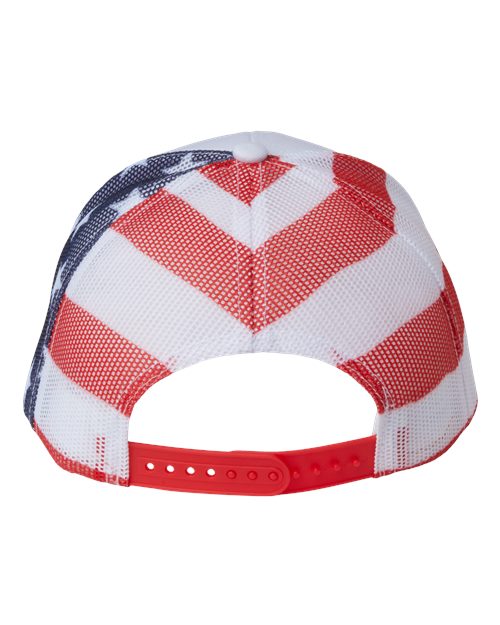 Kati S700M Printed Mesh Trucker Cap - White/ USA Flag - back