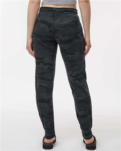 Independent Trading Co. PRM20PNT Women's California Wave Wash Sweatpants - Black Camo Heather - model back