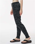 Independent Trading Co. PRM20PNT Women's California Wave Wash Sweatpants - Black Camo Heather - model side