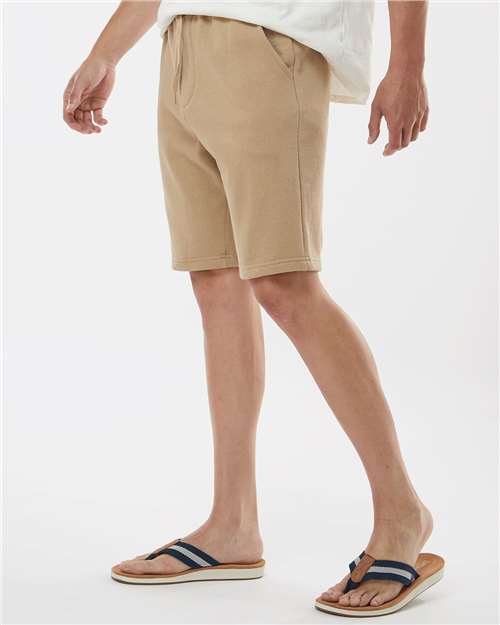 Independent Trading Co. IND20SRT Men's Midweight Fleece Shorts - Sandstone - model side