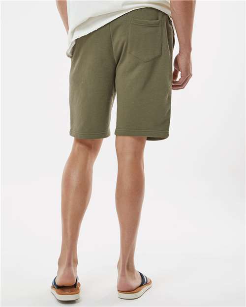 Independent Trading Co. IND20SRT Men's Midweight Fleece Shorts - Army - model back