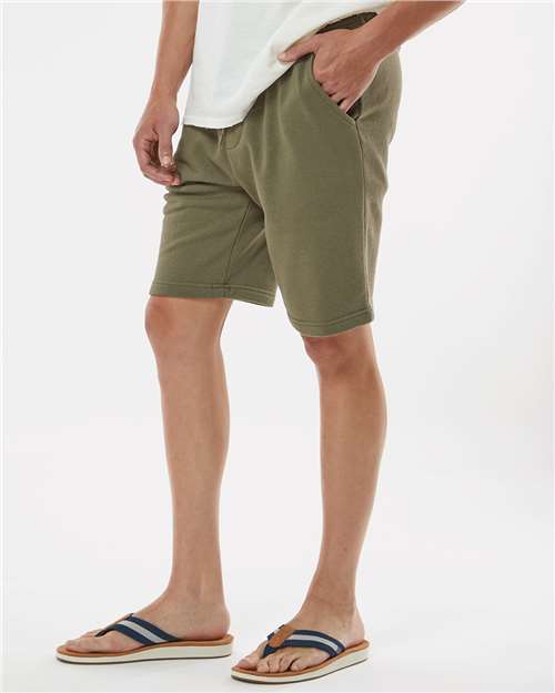 Independent Trading Co. IND20SRT Men's Midweight Fleece Shorts - Army - model side