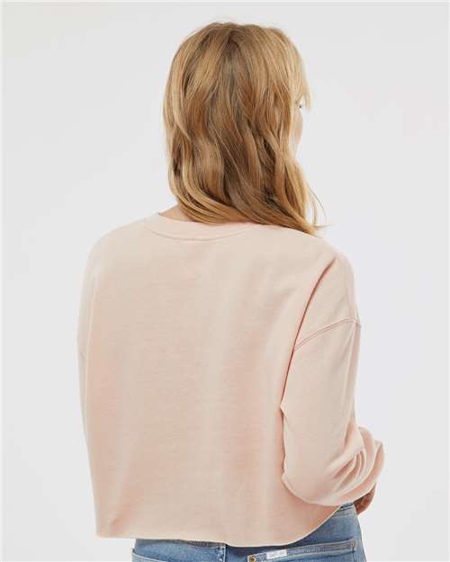 Independent Trading Co. AFX24CRP Women's Lightweight Crop Crewneck Sweatshirt - Blush - model back