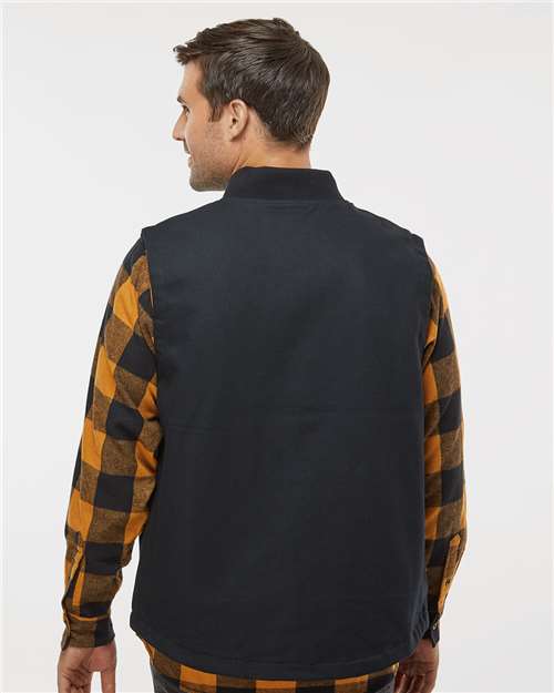 Independent Trading Co. EXP560V Men's Insulated Canvas Workwear Vest - Black - model back