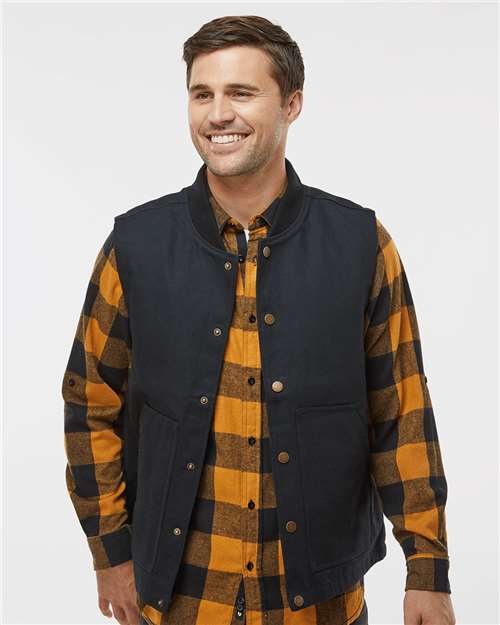 Independent Trading Co. EXP560V Men's Insulated Canvas Workwear Vest - Black - model front