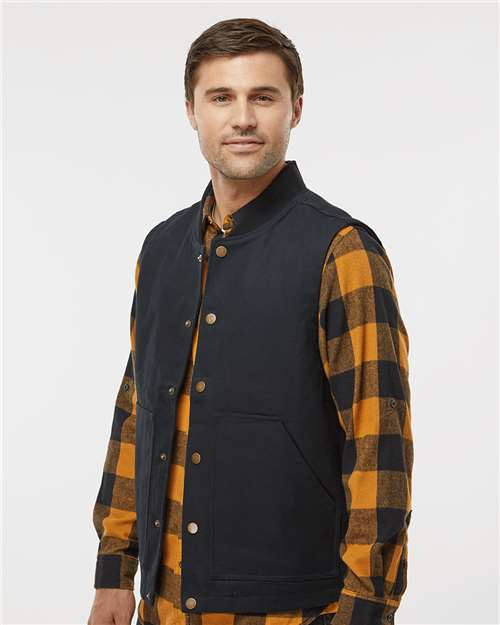 Independent Trading Co. EXP560V Men's Insulated Canvas Workwear Vest - Black - model side