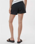 Independent Trading Co. PRM20SRT Women’s Lightweight California Wave Wash Fleece Shorts - Black - model back