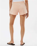 Independent Trading Co. PRM20SRT Women’s Lightweight California Wave Wash Fleece Shorts - Blush - model back