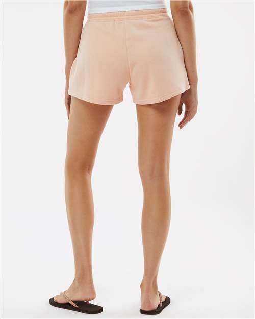 Independent Trading Co. PRM20SRT Women’s Lightweight California Wave Wash Fleece Shorts - Blush - model back