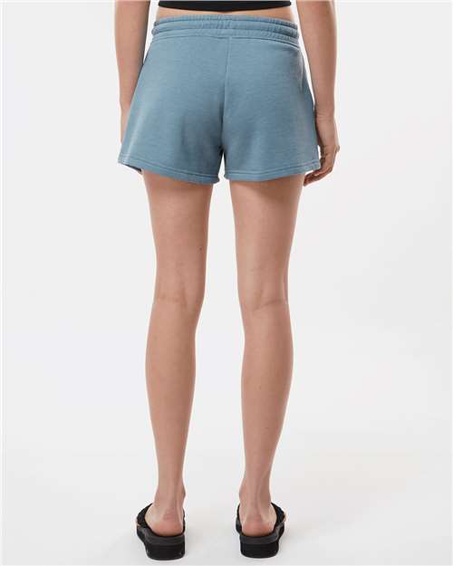 Independent Trading Co. PRM20SRT Women’s Lightweight California Wave Wash Fleece Shorts - Misty Blue - model back
