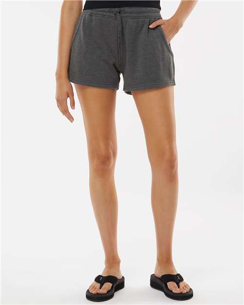 Independent Trading Co. PRM20SRT Women’s Lightweight California Wave Wash Fleece Shorts - Shadow - model front