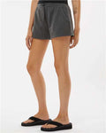 Independent Trading Co. PRM20SRT Women’s Lightweight California Wave Wash Fleece Shorts - Shadow - model side