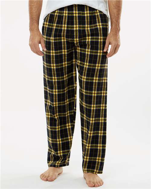 Boxercraft BM6624 Men's Harley Flannel Pants - Black/ Gold - model front
