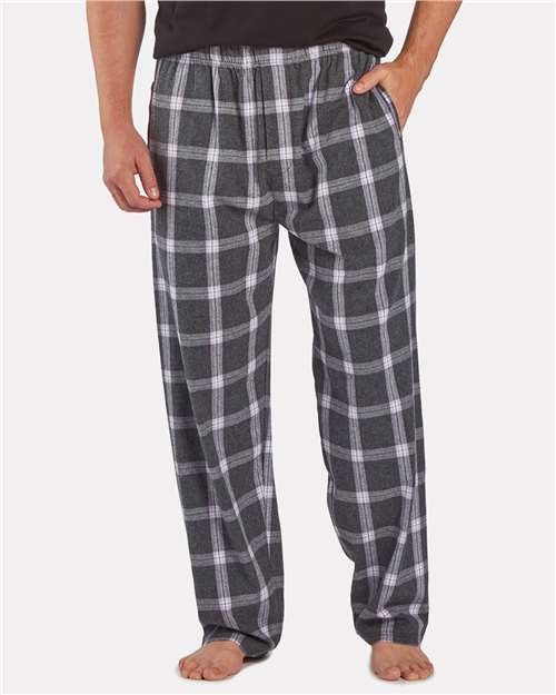 Boxercraft BM6624 Men's Harley Flannel Pants - Charcoal Lavender Tomboy Plaid - model front