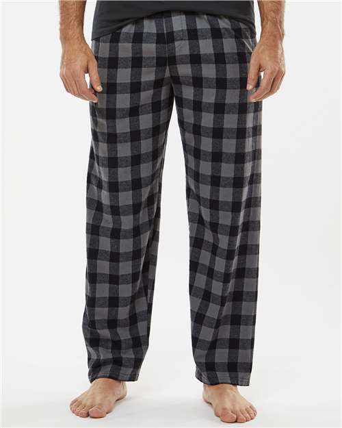 Boxercraft BM6624 Men's Harley Flannel Pants - Charcoal/ Black Buffalo - model front