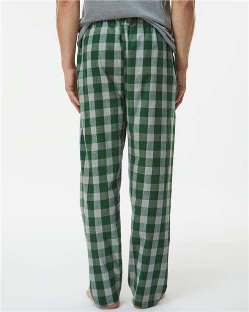 Boxercraft BM6624 Men's Harley Flannel Pants - Green/ Oxford Buffalo - model back