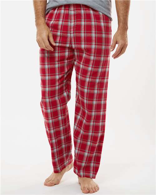 Boxercraft BM6624 Men's Harley Flannel Pants - Heritage Garnet Plaid - model front