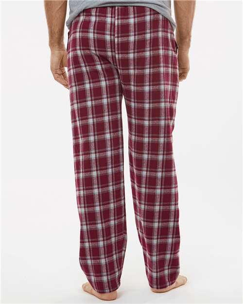 Boxercraft BM6624 Men's Harley Flannel Pants - Heritage Maroon Plaid - model back