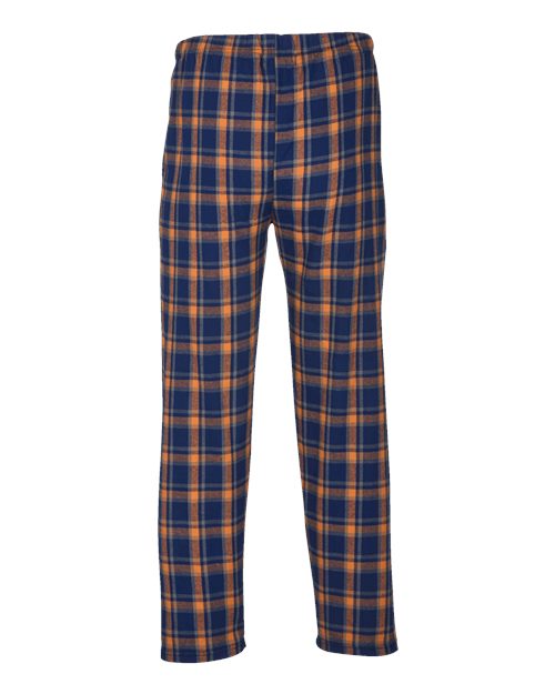 Boxercraft BM6624 Men's Harley Flannel Pants - Heritage Navy/ Orange/ Grey Plaid - back