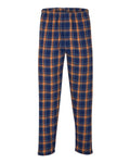 Boxercraft BM6624 Men's Harley Flannel Pants - Heritage Navy/ Orange/ Grey Plaid - front