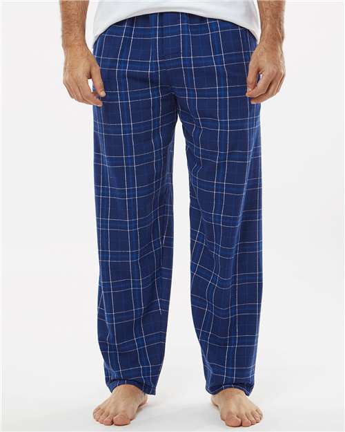 Boxercraft BM6624 Men's Harley Flannel Pants - Navy Field Day Plaid - model front