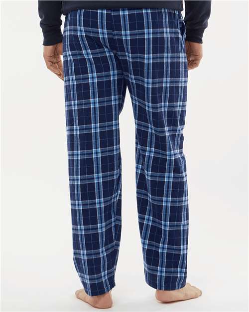 Boxercraft BM6624 Men's Harley Flannel Pants - Navy/ Columbia Plaid - model back