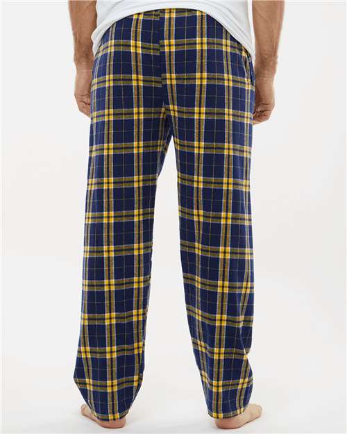 Boxercraft BM6624 Men's Harley Flannel Pants - Navy/ Gold - model back